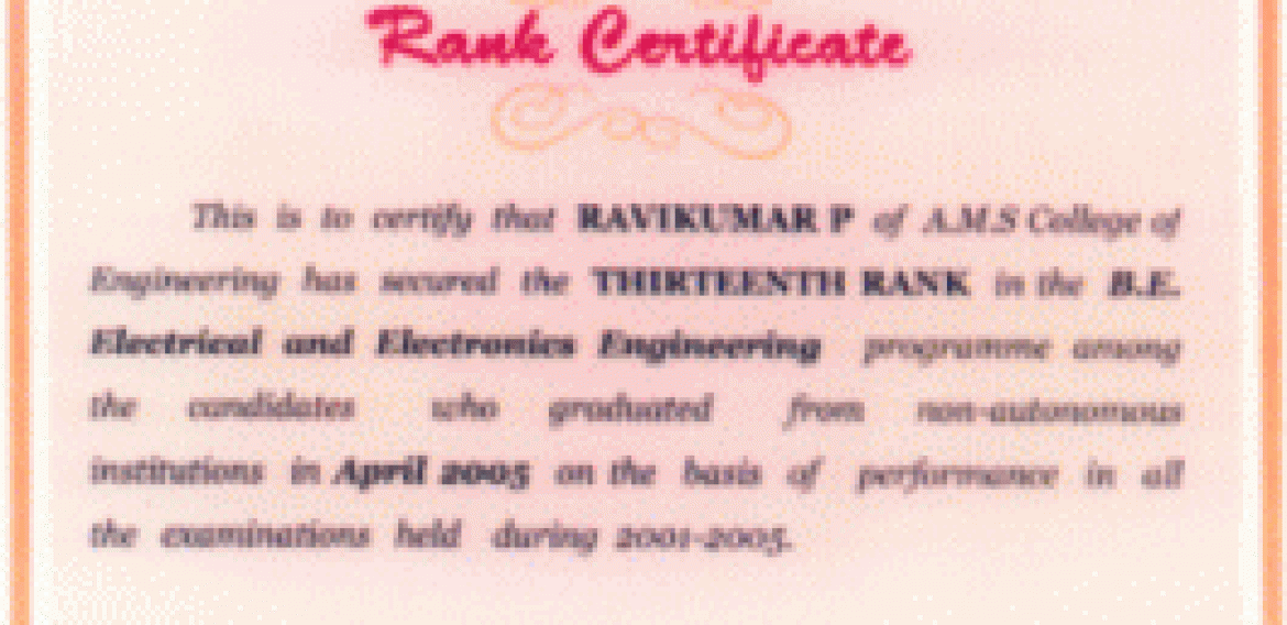 Anna University Rank Certificate
