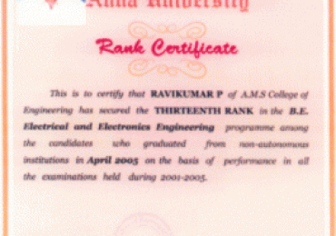 Anna University Rank Certificate