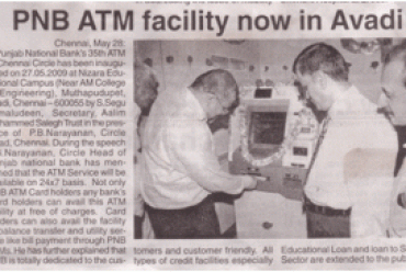 PNB ATM Facility Published in TRINITY MIRROR on May 28, 2009