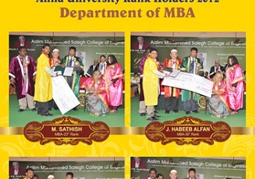 Anna University Rank Holders 2012