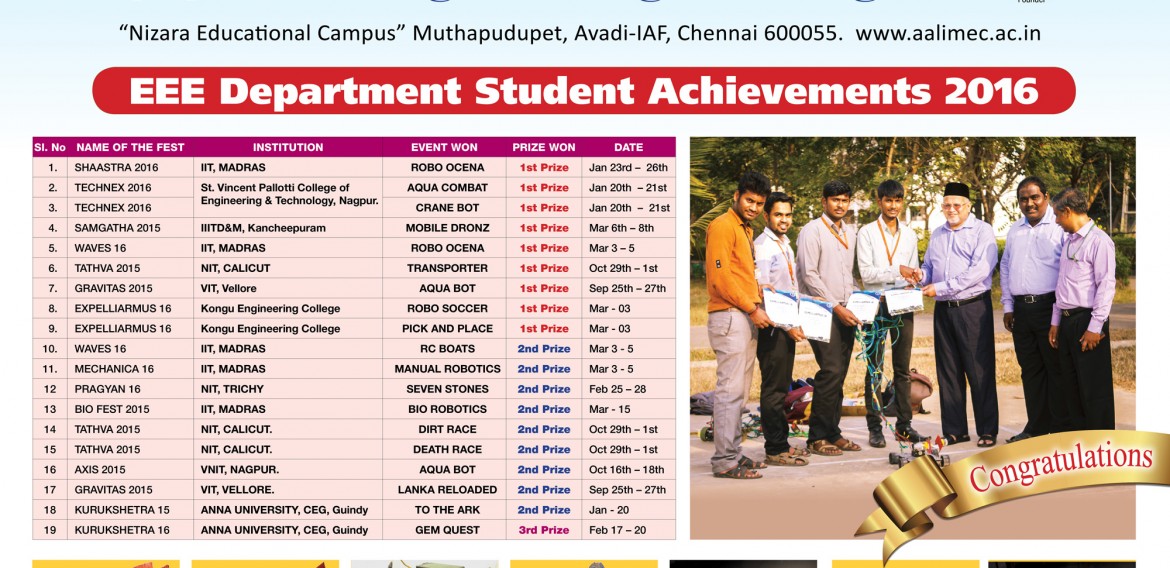 EEE Department Achievement 2016