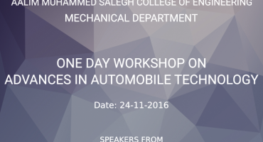 ONE DAY WORKSHOP ON  ADVANCES IN AUTOMOBILE TECHNOLOGY