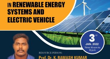 WORKSHOP ON ROLE OF POWER ELECTRONICS IN RENEWBLE ENERGY SSYSTEMS AND ELECTRIC VEHICLE