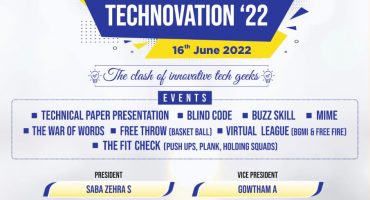 National level Technical Symposium “Technovation’22” Organized by Dept. of IT
