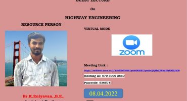 Online Guest Lecture on Highway Engineering